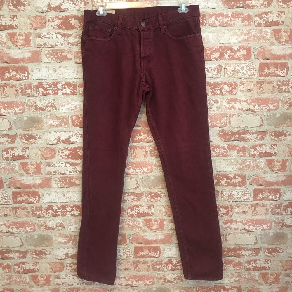 Hollister Straight Leg Burgundy Jeans